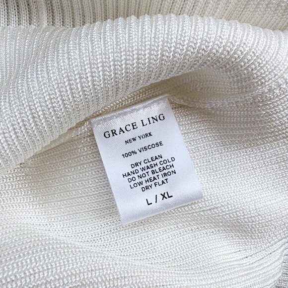 Designer GRACE LING Ribbed-knit Column Tank Top Exclusive Couture - Picture 6 of 8